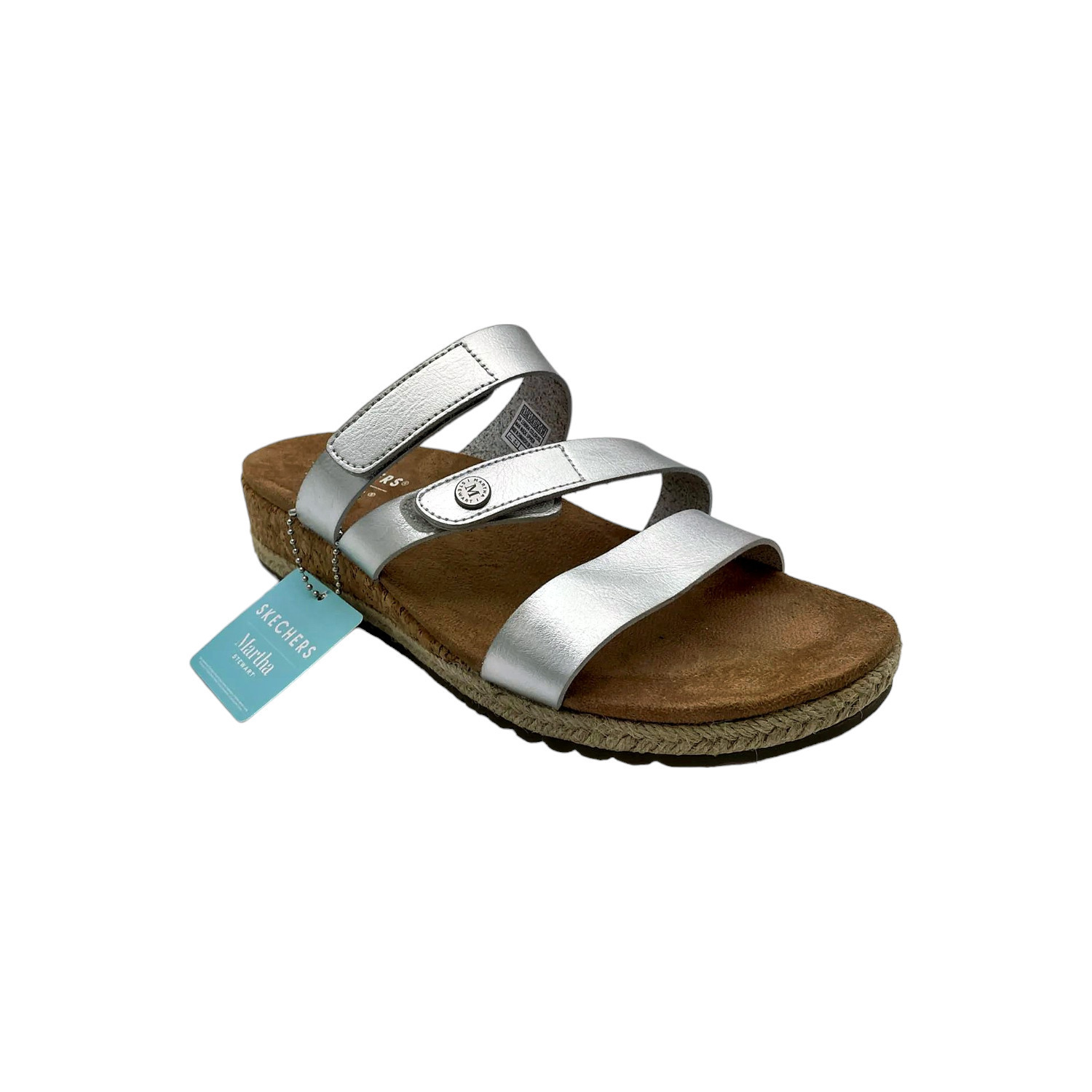 Martha Stewart X Skechers Breezie Metallic Slide Sandals Silver - Medium